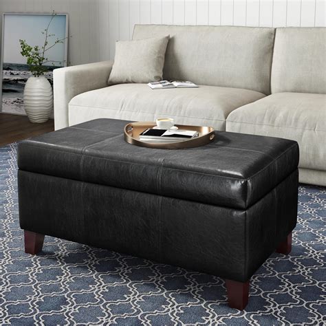 large black ottoman with storage.